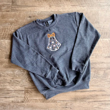Load image into Gallery viewer, Youth Embroidered Lace Flower Ghost Sweatshirt