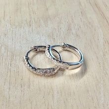 Load image into Gallery viewer, Criss Cross Diamond Huggie Earrings 270