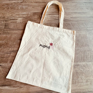 Embroidered Mama Tote Bag