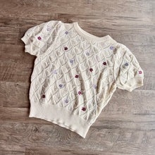 Load image into Gallery viewer, Embroidered Crochet Sweater Top
