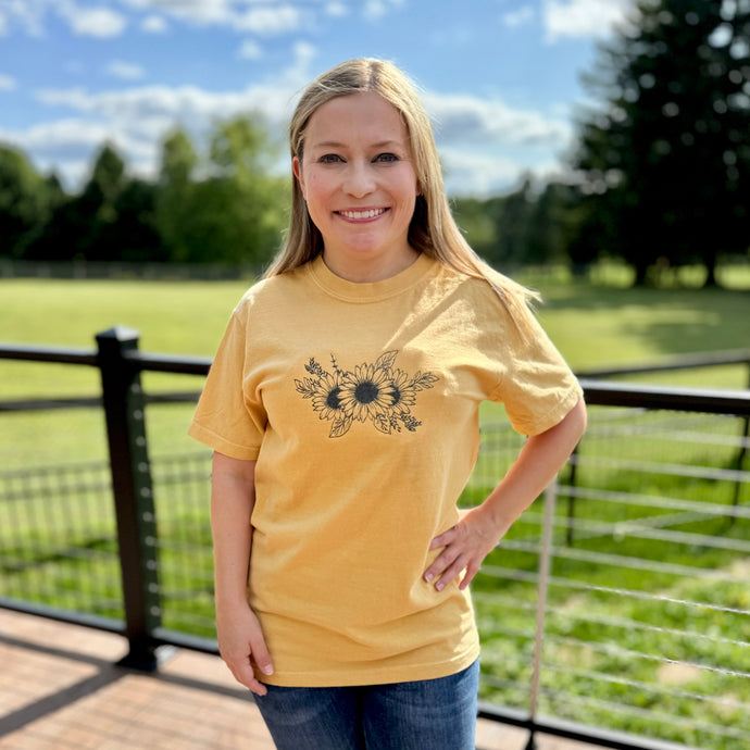 Embroidered Sunflower Tee