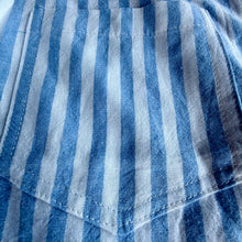 Load image into Gallery viewer, Light Blue Striped Ruffle Blouse