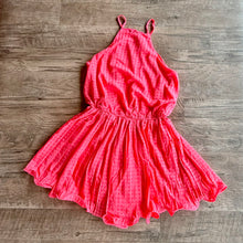 Load image into Gallery viewer, Coral Pink Checkered Woven Romper