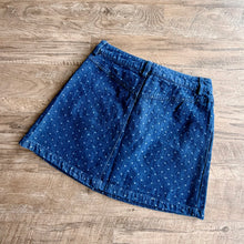 Load image into Gallery viewer, Denim Polkadot Mini Skirt