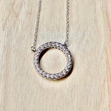 Load image into Gallery viewer, Pave Circle Pendant Necklace 278