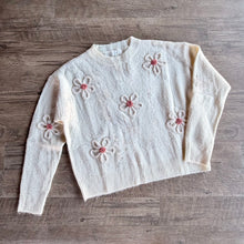 Load image into Gallery viewer, Floral Embellished Crew Neck Sweater