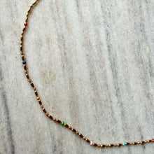 Load image into Gallery viewer, 18k Gold Dainty Multi Color Necklace - 289