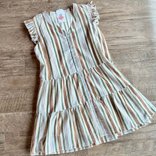 Load image into Gallery viewer, Linen Stripe Woven Mini Dress