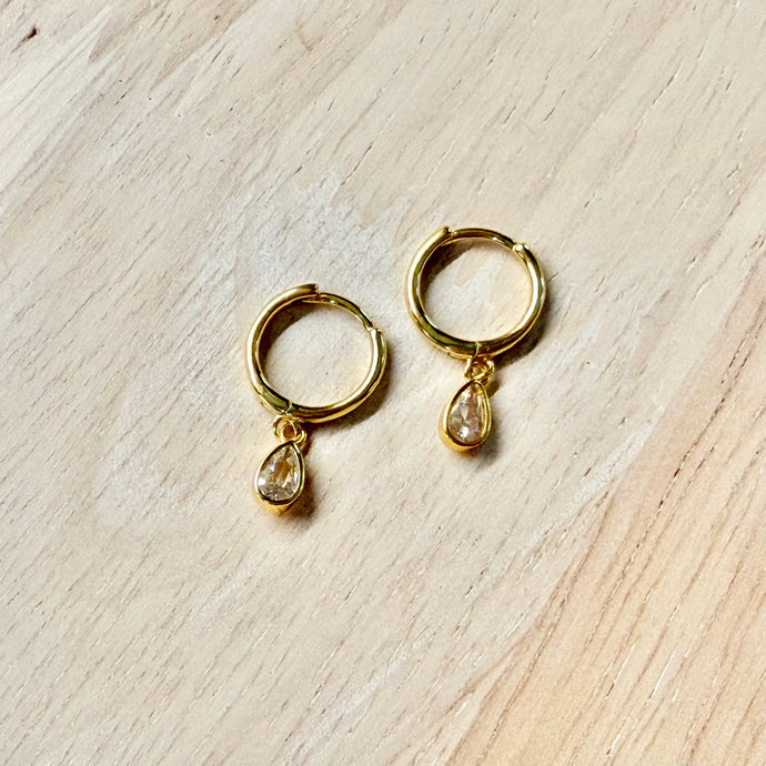 Crystal Teardrop Dangle Huggie Earrings 279