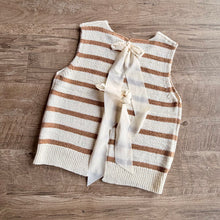Load image into Gallery viewer, Khaki Stripe Sleeveless Knit Top