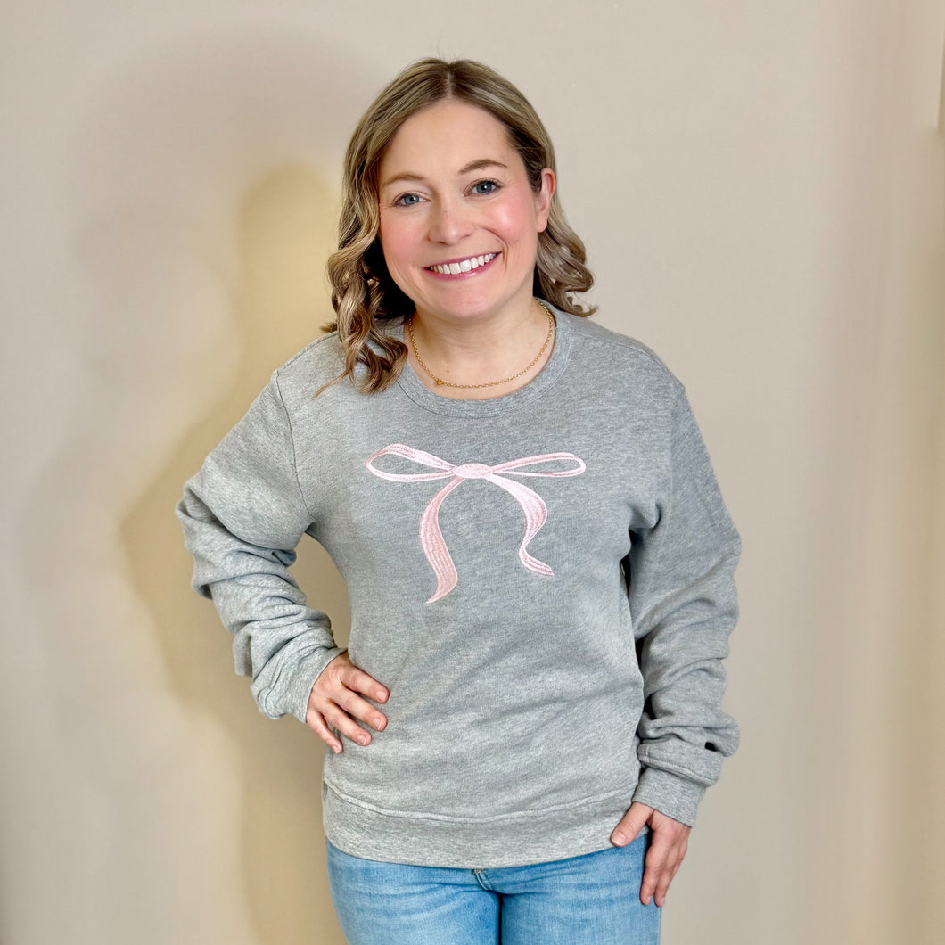 Embroidered Bow Sweatshirt