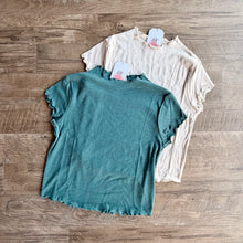Load image into Gallery viewer, Cotton Modal Lettuce Trim Crop Top