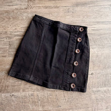 Load image into Gallery viewer, Denim Mini Skirt with Side Buttons