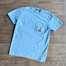 Load image into Gallery viewer, Embroidered Sailboat Pocket Tee