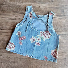Load image into Gallery viewer, Vintage Floral Denim Pocket Top