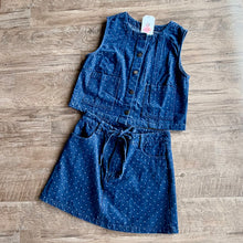 Load image into Gallery viewer, Denim Polkadot Sleeveless Top