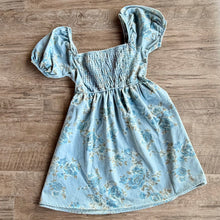 Load image into Gallery viewer, Floral Denim Puff Sleeve Mini Dress