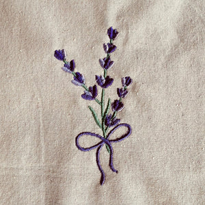 Embroidered Lavender Tote