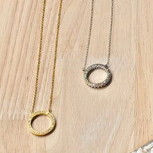 Load image into Gallery viewer, Pave Circle Pendant Necklace 278