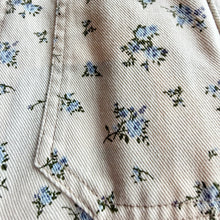 Load image into Gallery viewer, Floral Ecru Denim Overalls