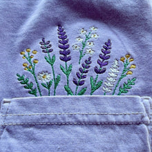 Load image into Gallery viewer, Embroidered Lavender Pocket Tee