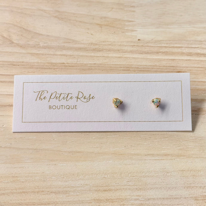Tiny Opal Screw-back Stud Earrings 286