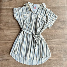 Load image into Gallery viewer, Navy Striped Collared Mini Dress