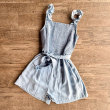 Load image into Gallery viewer, Sky Blue Ruffle Strap Woven Romper