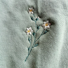 Load image into Gallery viewer, Embroidered Floral Shoulder Hoodie
