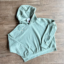 Load image into Gallery viewer, Embroidered Floral Shoulder Hoodie