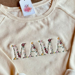 Embroidered MAMA Crewneck Sweatshirt