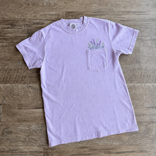 Load image into Gallery viewer, Embroidered Lavender Pocket Tee
